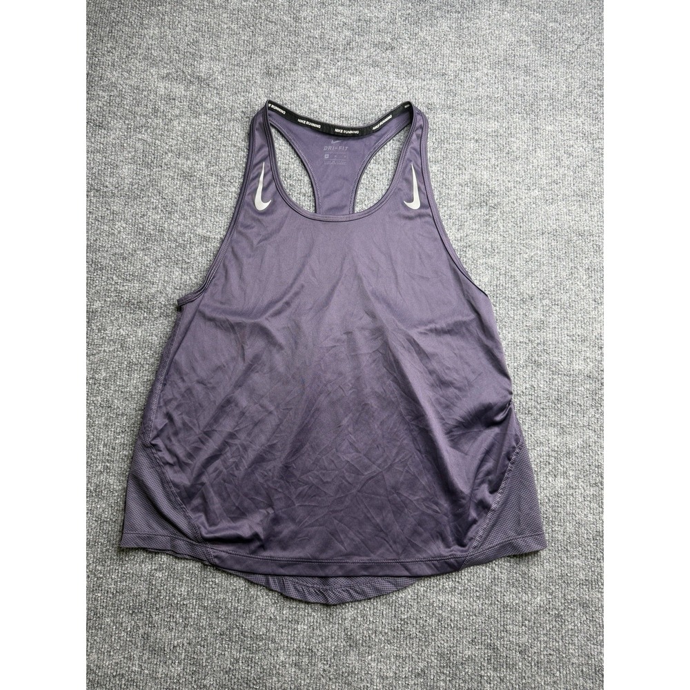 Nike Tank Top Womens Medium Purple Dri-FIT Running Racerback Mesh Athletic Sport